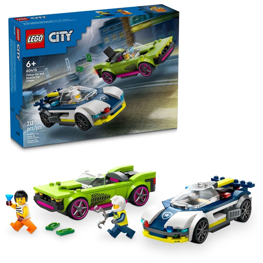 LEGO City Police Car and Muscle Car Chase 60415 Emergency Vehicle Toy 213pcs NEW